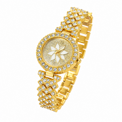 Reloj Dorado con Cristales
