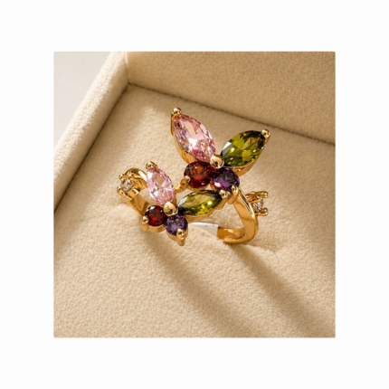 Anillo Regulable Floral Multicolor