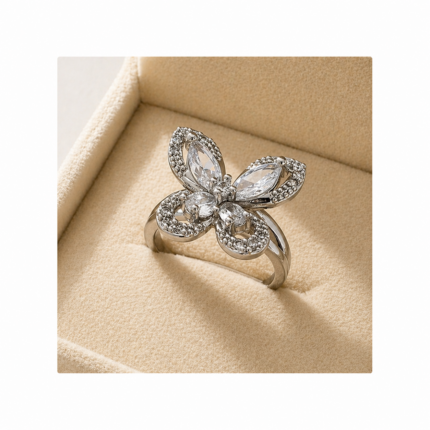 Anillo Regulable Mariposa de Cristal