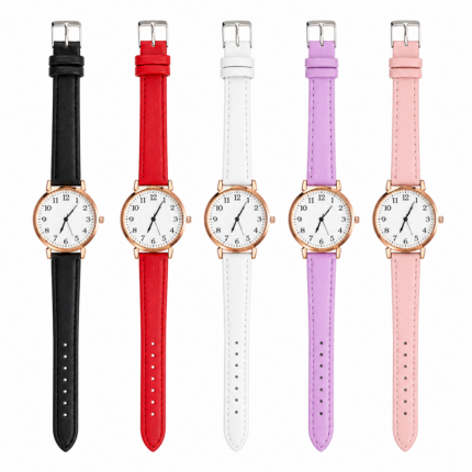 Reloj Clásico con Correa de Cuero
