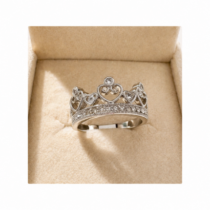 Anillo Regulable Corona de Corazones
