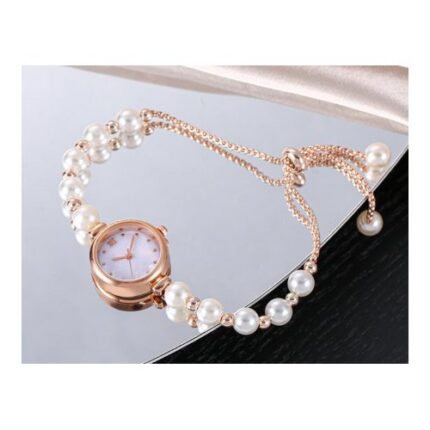 Reloj Pulsera con Perlas y Cierre Ajustable